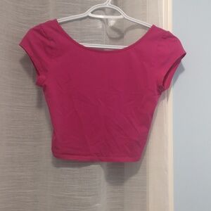 Magenta/Fuscia Cross Back Crop Top